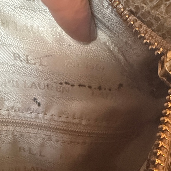 Gorgeous Ralph Lauren Snakeskin Embossed Leather Crossbody Bag - Brown - Picture 9 of 16